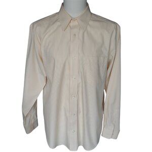 Eddie Bauer SZ M Relaxed Fit 100% Cotton Yellow Striped Men's Button Up Shirt